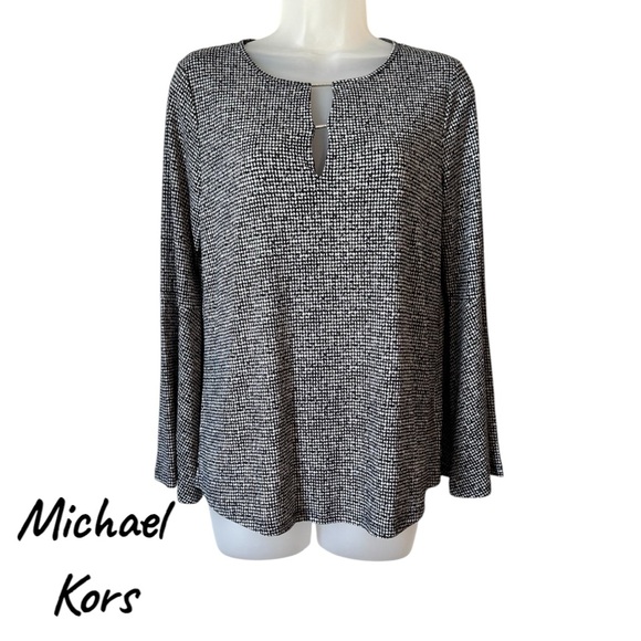 MICHAEL KORS Tops - NWT  MICHEAL KORS TOP   NECKLINE DETAIL FLUTED SLEEVES SMALL   #G
